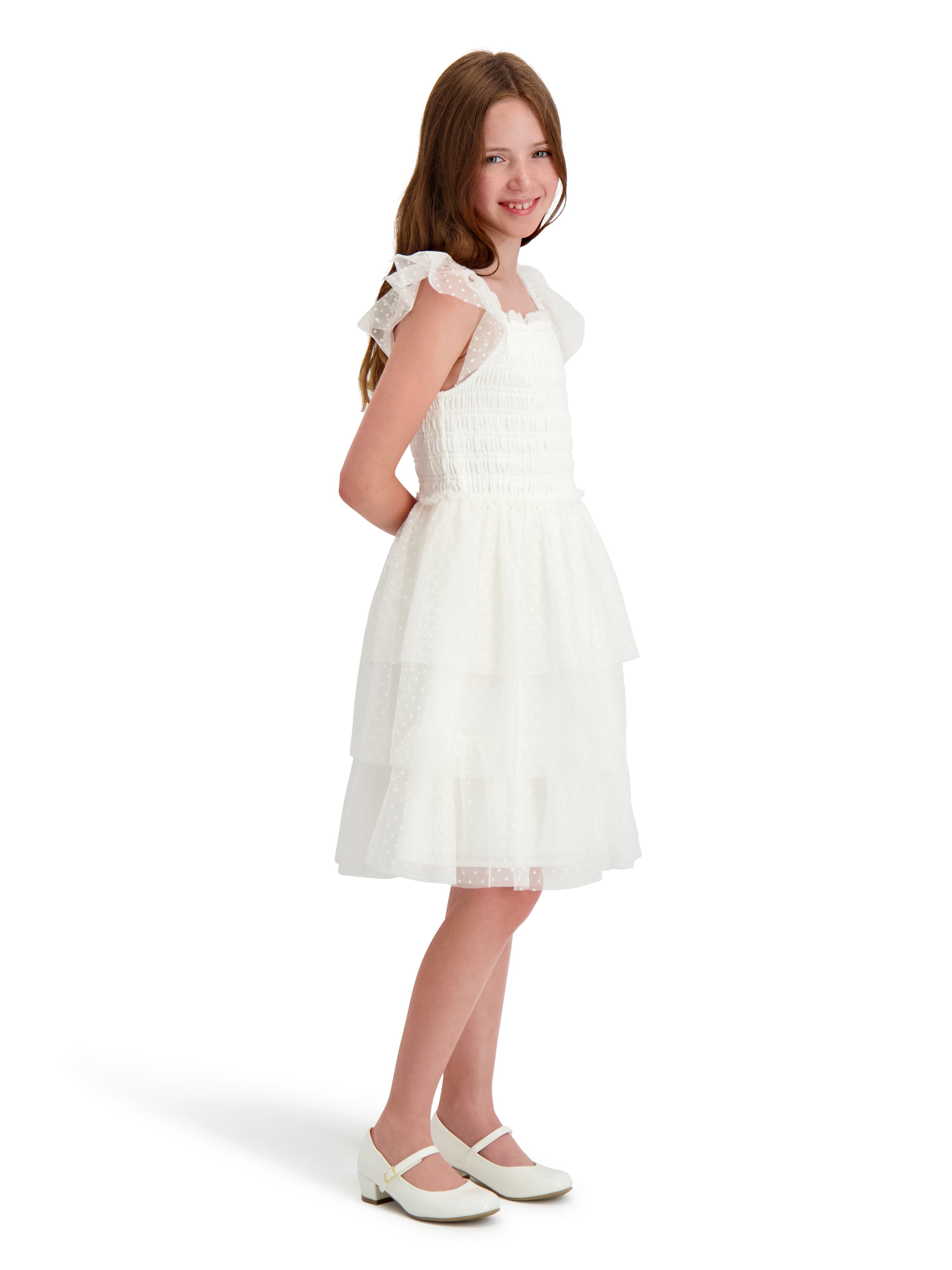 Kensie Girl Smocked Swiss Dot Dress, Sizes 4-16