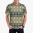 thumbnail image 1 of Balery Traditional Tribal Aztec1 Camisa Polo de Hombre con Estampado, de Manga Corta y Tejido Medio, Camisa Tipo Golf Polo-Large, 1 of 6