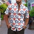 thumbnail image 4 of Ankishi American Hawaiian Shirts for Men Colorful Star Casual Short Sleeve Vacation Shirts Holiday Tops for Memorial Day, 4 of 7