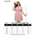 thumbnail image 5 of Yesfashion Womens Spring Summer Plus Size Dresses 2025 Casual Tunic Dress Short Sleeve V Neck Flowy Swing Mini Shift Dress, 5 of 9