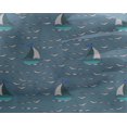 thumbnail image 4 of oneOone Georgette Viscose Fabric Waves & Sailboat Ocean Decor Fabric Printed BTY 42 Inch Wide, 4 of 4