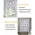 thumbnail image 3 of Purple Flower Tie Up Curtains for Window, Thermal Insulated Balloon Shade Adjustable Rod Pocket Curtains Valance Panels for Kitchen Bathroom Cafe 42 x 54 Vintage Farmhouse Boho Leaf Spring Plant, 3 of 6