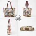 thumbnail image 4 of HUIACONG Vintage Snowman Cardinal Pattern Stitched Padded Handle Tote Bag Featherweight Large Capacity Festive Shoulder Purse for Christmas Shopping Travel Holiday Parties Daily, 4 of 7