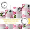 thumbnail image 6 of Pink Roses Blackout Curtains for Bedroom/Living Room, Thermal Insulated Kitchen Curtains, Valentine's Day Love Floral Stripes Romantic Grommet Darkening Window Treatment Drapes 42"x63"x2, 6 of 8