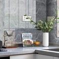 thumbnail image 3 of Peel And Stick Wallpaper For Kitchen Backsplash, Self-Adhesive Backsplash In PVC Grey Marble Tiles, Waterproof Grey Marble Film For Cabinets And Walls (16Pcs), 3 of 5