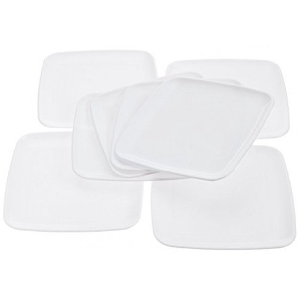 Mozaik Square White Plates, 9 in (8 count)