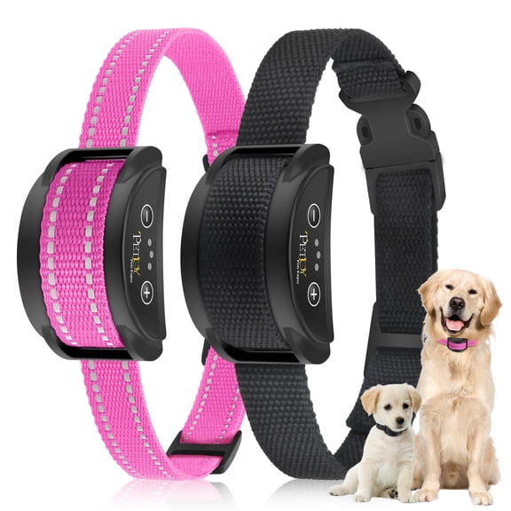 PetJoy Bark Collar, Anti Bark Collar with Beep & Shock, Dog Shock Collar for Large Medium Small Dogs 8-120lbs,IPX7 Waterproof, Pink,Black (2 Pack),Christmas Birthday Gifts