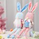 thumbnail image 3 of Farfi Muñeco de peluche de Pascua Orejas de conejo Barba blanca/trenza Decoración del hogar de patas largas Feliz Pascua Mesa Gnomo sin rostro Adorno de peluche Suministros para fiestas, 3 of 5