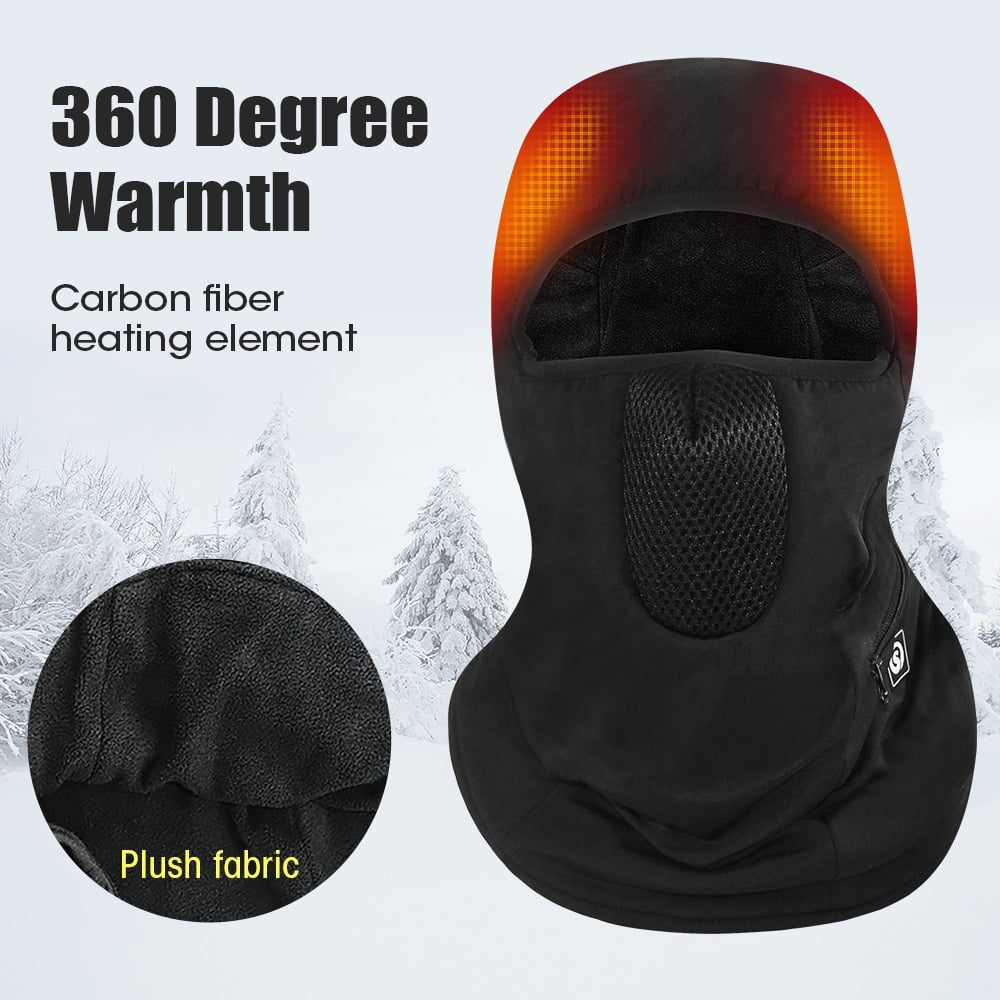 Savior Heat Heating Ski Mask with Battery, Electric Warm Hats for Women, Snowboard Balaclava Neck Warmer Man Thermal Balaclava