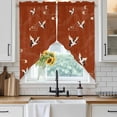 thumbnail image 6 of Japanese Style Swag Curtains for Kitchen/Bedroom/Living Room, Vintage Art Cranes Ocean Wave Red Scalloped Curtains 63 Inch Long, Rod Pocket Window Swag Topper Curtains Valances 2 Panels Set 36"x63", 6 of 8