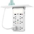thumbnail image 1 of Fosmon Socket Outlet Shelf, Wall Outlet Extender with Shelf, Surge Protector 6 Outlets and 3 USB Ports (1 USB C Port), Multi Plug Outlet Wall Plug Expander Charging Shelf with Nightlight, ETL Listed, 1 of 8