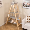 thumbnail image 2 of Gymax Modern Wooden Cat Tree Foldable Cat Climbing Furniture w/ Ladder Design Natural, 2 of 10