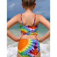 thumbnail image 5 of Adarluvy Girls 2 Piece Swimsuit Set Heart Print Tie Dye Bathing Suits Criss Cross Girl's Swimwear, 8-14 Years, 5 of 7