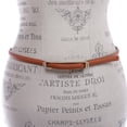 thumbnail image 2 of Womens Thin Belts Skinny Faux Leather Stitch Belt with Gold Tone Buckle, 2 of 3