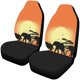 thumbnail image 1 of ABPHQTO Juego de 2 fundas de asiento de coche cebra elefante jirafa salvaje Universal Auto asientos delanteros Protector apto para coche, SUV sedán, camión, 1 of 3