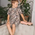 thumbnail image 3 of Balery Brown Sloth Conjunto de Pijama Infantil de Manga Corta con Estampado – Ropa de Dormir de Algodón Suave-X-Large, 3 of 5