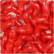 BeadTin Bright Red Opaque 24mm Seal Pony Beads (24pcs)
