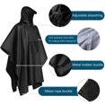 thumbnail image 4 of TtopsQueen Portable Waterproof Hooded Rain Poncho with Dstring Closure Snap Side Buttons, Lightweight Reusable Rain Coat with Matching Storage Bag Black,Free Size, 4 of 4