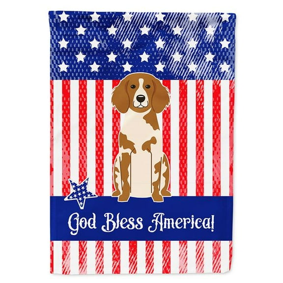 Carolines Treasures BB3067CHF Patriotic USA Brittany Spaniel Flag Canvas House Size