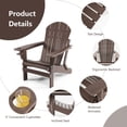 thumbnail image 4 of Gymax 2PCS Folding Adirondack Chair HDPE Patio Lounge Chair w/ Retractable Ottoman Coffee, 4 of 6