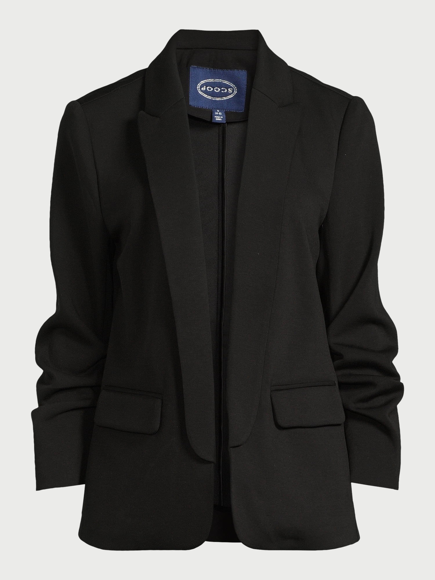 Scoop Women's and Women’s Plus Ultimate ScubaKnit Relaxed Blazer with Scrunch Sleeves, Sizes XS-4X