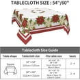 thumbnail image 4 of Christmas Tablecloth Square 60x60 Inch Red White Poinsettia Floral Table Cloth,Stain Resistance Winter Flower Xmas Table Covers for Kitchen Dining,Small Tablecloth for Party Picnic, 4 of 6