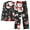 Black, variant on Tnhcen Elegant Christmas Snowman Print Nightwear V-Neck Long Sleeve Button Top for Women Elastic Waistband Pants Cozy Pajamas Lounge Wear S-2XL