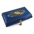 thumbnail image 1 of Beautiful Royal Blue Instrumental And Floral Wood Inlay Music Box, Music Selection - You Are My Sunshine, 1 of 2
