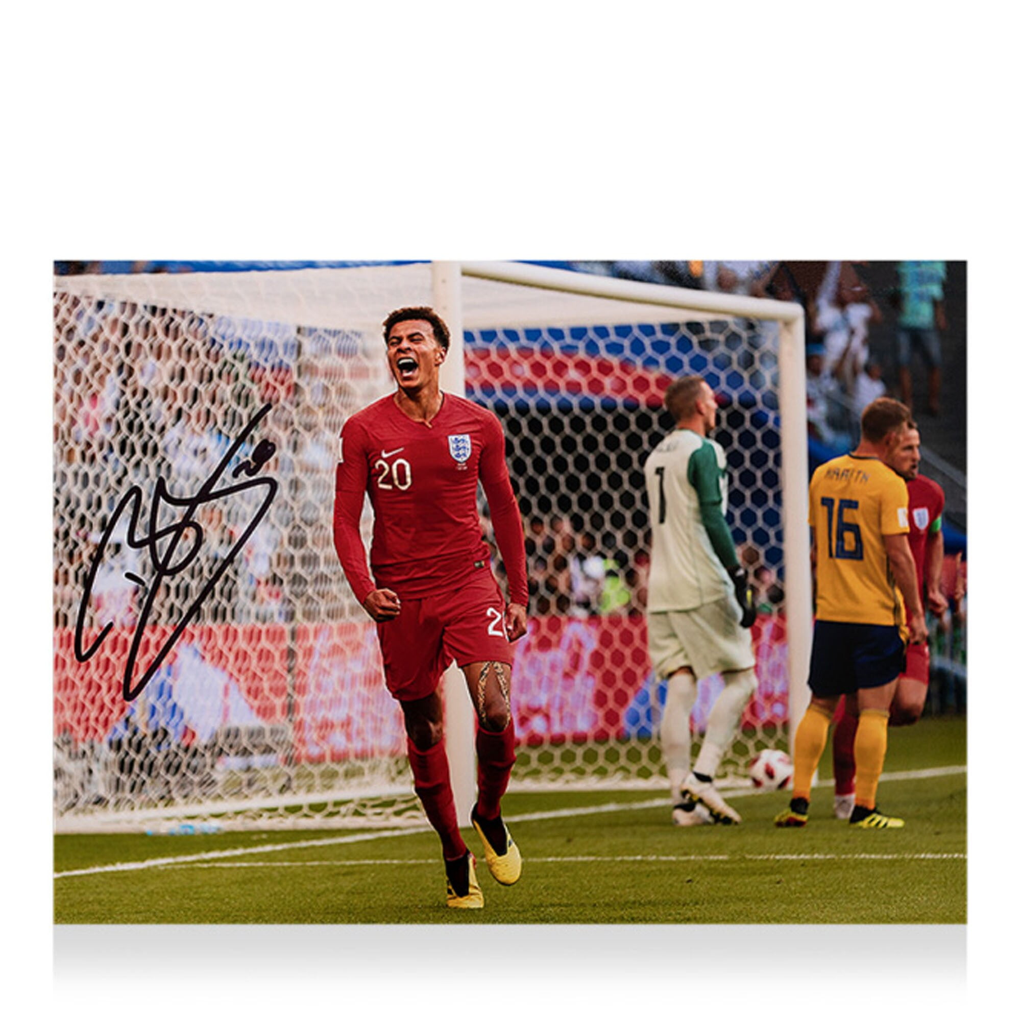 Dele Alli England National Team Autographed 16" x 12" 2018 WorldCup