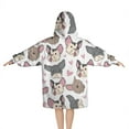 thumbnail image 2 of Bulldog Dog and Love Heart Blanket Hoodies for Kids 6-13YR Oversize Wearable Blanket Hoodies for Boys Girls Teens, 2 of 7