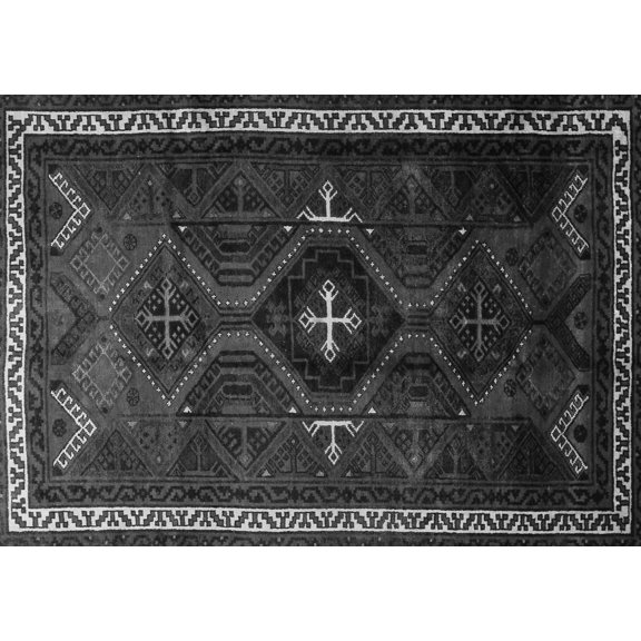 Ahgly Company Indoor Rectangle Persian Gray Traditional Area Rugs, 3' x 5'
