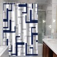thumbnail image 1 of 1 cortina de ducha geométrica moderna, cortina de ducha impermeable, cortina de baño de poliéster para baño, cortina de ducha de tela texturizada, 71 x 71 pulgadas JAMW Sencillez, 1 of 5
