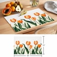 thumbnail image 6 of Orange Tulip Placemats Set of 12 Watercolor Retro Elegant Botanical Place Mats Indoor Wipeable Table Mats Washable Cloth Dining Table Placemats for Kitchen Holiday Party Home Decor 13x19 Inch, 6 of 9