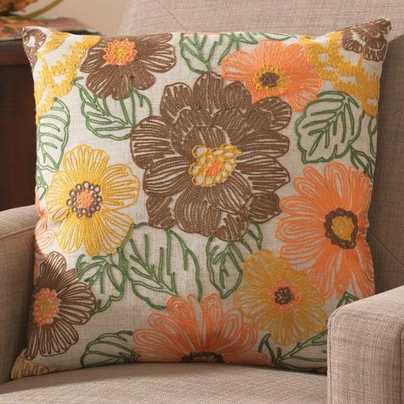 HomeMagic Decorative Pillow Cover, 18" x 18", Autumn Colors