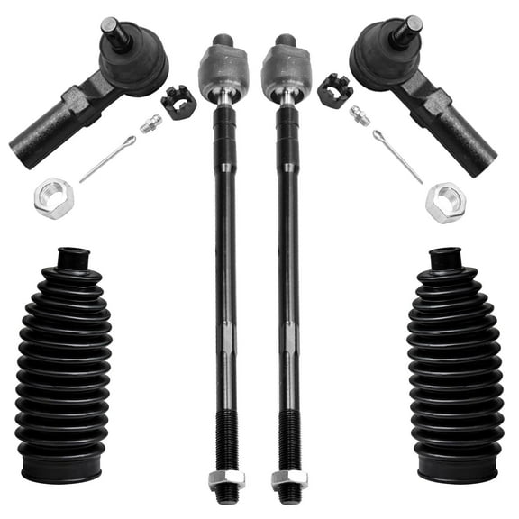 Detroit Axle - Front 6pc Tie Rods Kit for 02-06 Nissan Altima, 04-08 Maxima, 4 Inner Outer Tie Rod Ends 2 Boots 2004 2005 2006 Replacement