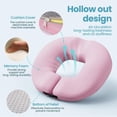 thumbnail image 3 of Donut Pillow for Tailbone Pain Relief Cushion, Memory Foam Seat Cushion by Ergonomic for Sores, Sciatica - Good Support, Slightly Firm, 3 of 7