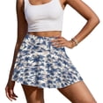 thumbnail image 2 of Xoenoiee Blue Palm Tree Print Pleated Tennis Skirt for Women with Shorts Athletic Golf Skort Workout Running Sports Skirts Skorts with Pockets, L, 2 of 7