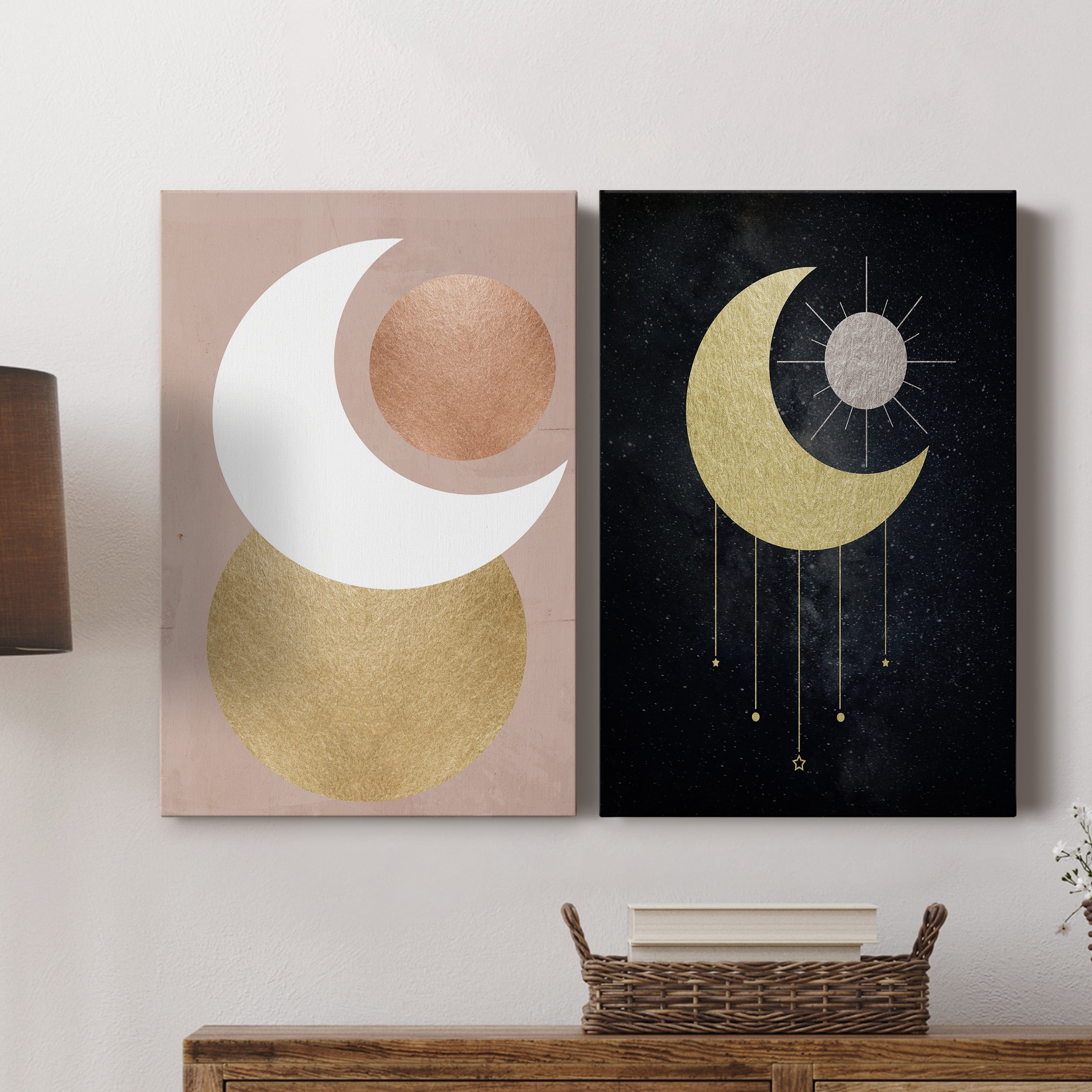 Lunar Mystic Premium Gallery Wrapped Canvas - Ready to Hang - Set of 2 - 24 x 36 Each