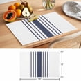 thumbnail image 6 of Blue Vertical Striped Placemats Set of 6 White Minimalist Modern Place Mats Indoor Wipeable Table Mats Washable Cloth Dining Table Placemats for Kitchen Holiday Party Home Decor 13x19 Inch, 6 of 9