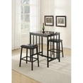 thumbnail image 2 of 3 Piece Rubber Wood Counter Height Set Black, 2 of 5
