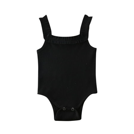 

Fanvereka Newborn Baby Girl Sleeveless Suspender Romper Cotton Ruffled Bodysuit