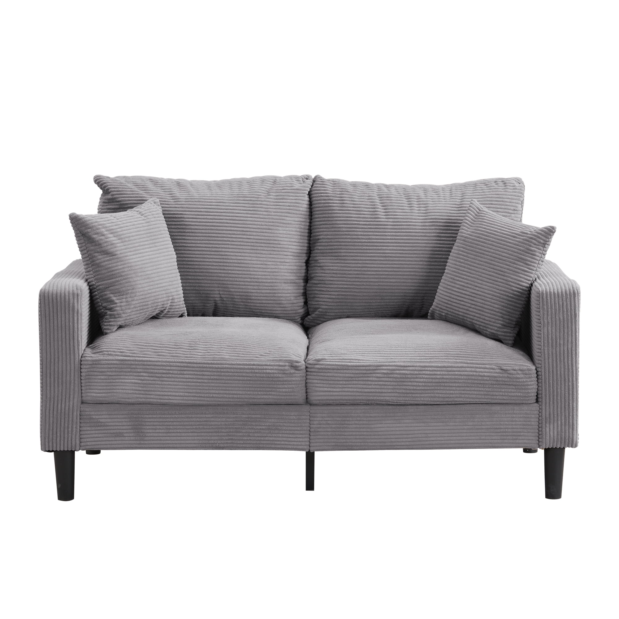 Jopath 57 Inch High Resilience Loveseat Sofa With Wooden Frame, Two-Seater Comfortable Sofa For Small Spaces, Modern Upholstered Design For Apartments And Living Rooms Dark Gray