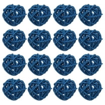 Uxcell 12 Pcs Wicker Rattan Balls 1.2 Inch Rattan Decorative Balls Vase Fillers for Wedding Party Centerpiece Bowls Home Decoration, Blue