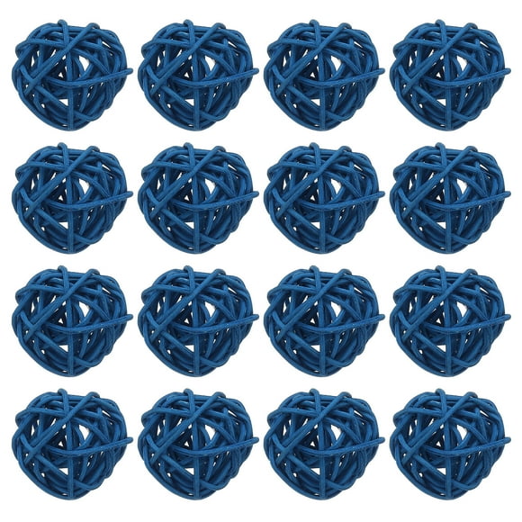 Uxcell 12 Pcs Bolas de Mimbre de Ratán 1.2" Rellenos para Jarrones para Decoración del Hogar Azul