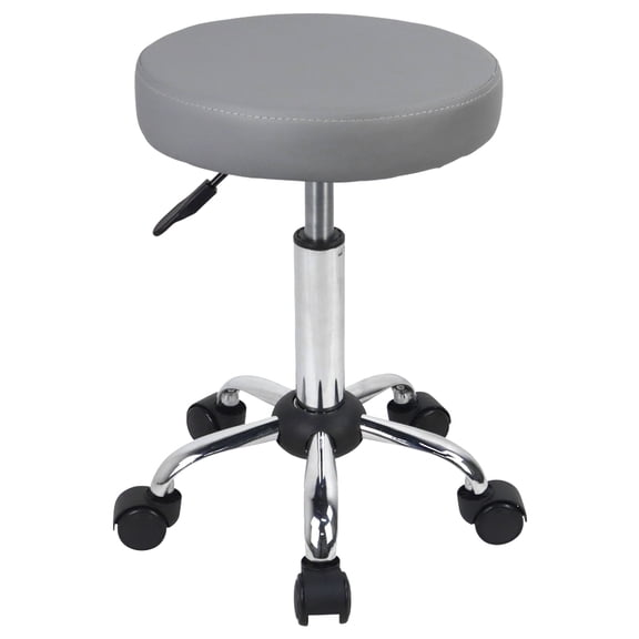 Adjustable Desk Stool Chair Small Rolling Stool with Wheels for Spa Salon Massage Home Office Grey