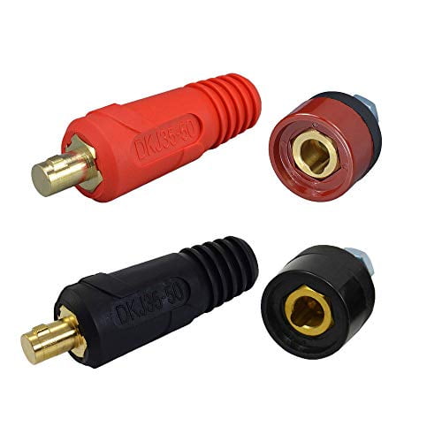 50-70mm #1-2/0 Marvedi Pair Cable Panel Connector Socket for TIG Welding Cable Panel Connector-Plug and Socket DKJ35-50 and DKZ35-50 Set Dinze Quick Fitting 300Amp-400Am 