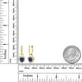 thumbnail image 3 of Gem Stone King 18K Yellow Gold Plated Silver Blue Iolite and White Created Sapphire Dangle Earrings for Women (1.66 Cttw, Gemstone, Heart Shape 6MM), 3 of 5