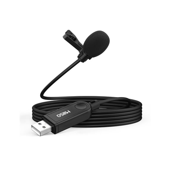 MillSO USB PC Microphone Plug & Play Omnidirectional External Lavalier USB Mic for Computer, Laptop, YouTube, Meeting, Recording, Gaming - 6.5FT