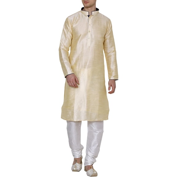 Royal Kurta Silk Blend Kurta Pyjama Set For Men (42, Sun)