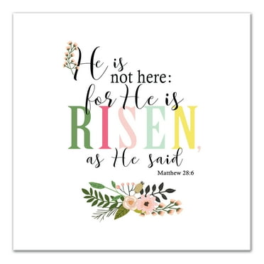 Creative Products He is Risen Canvas Wall Art, 16x16